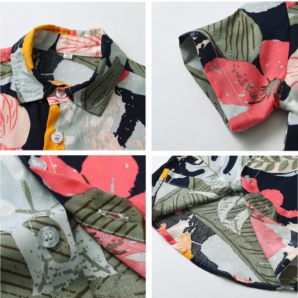 JunNeng Toddler Baby Boy Shorts Sets Hawaiian Outfit, 18-24 months - Picture 5 of 9